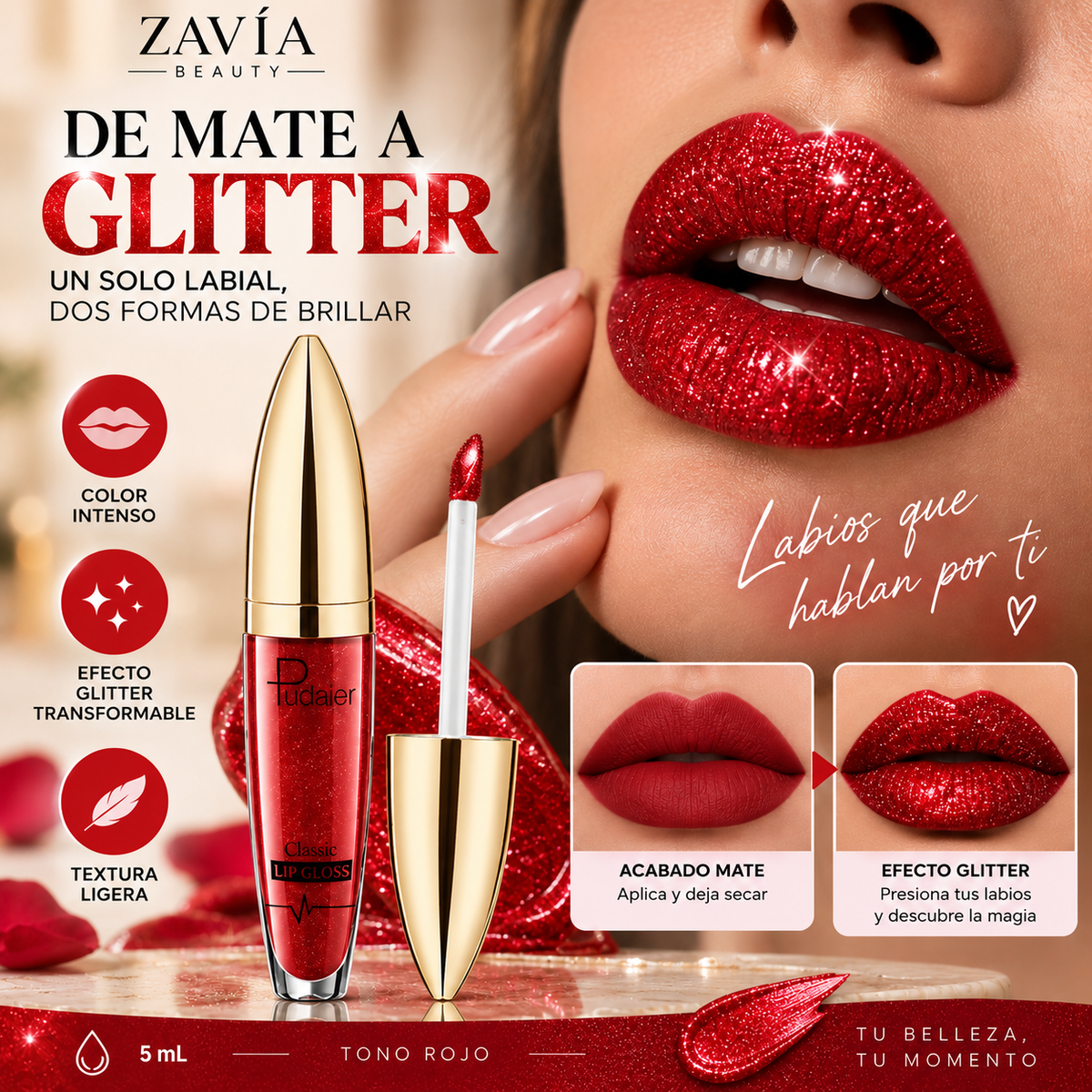 LABIAL MAGIC GLOW · Rojo