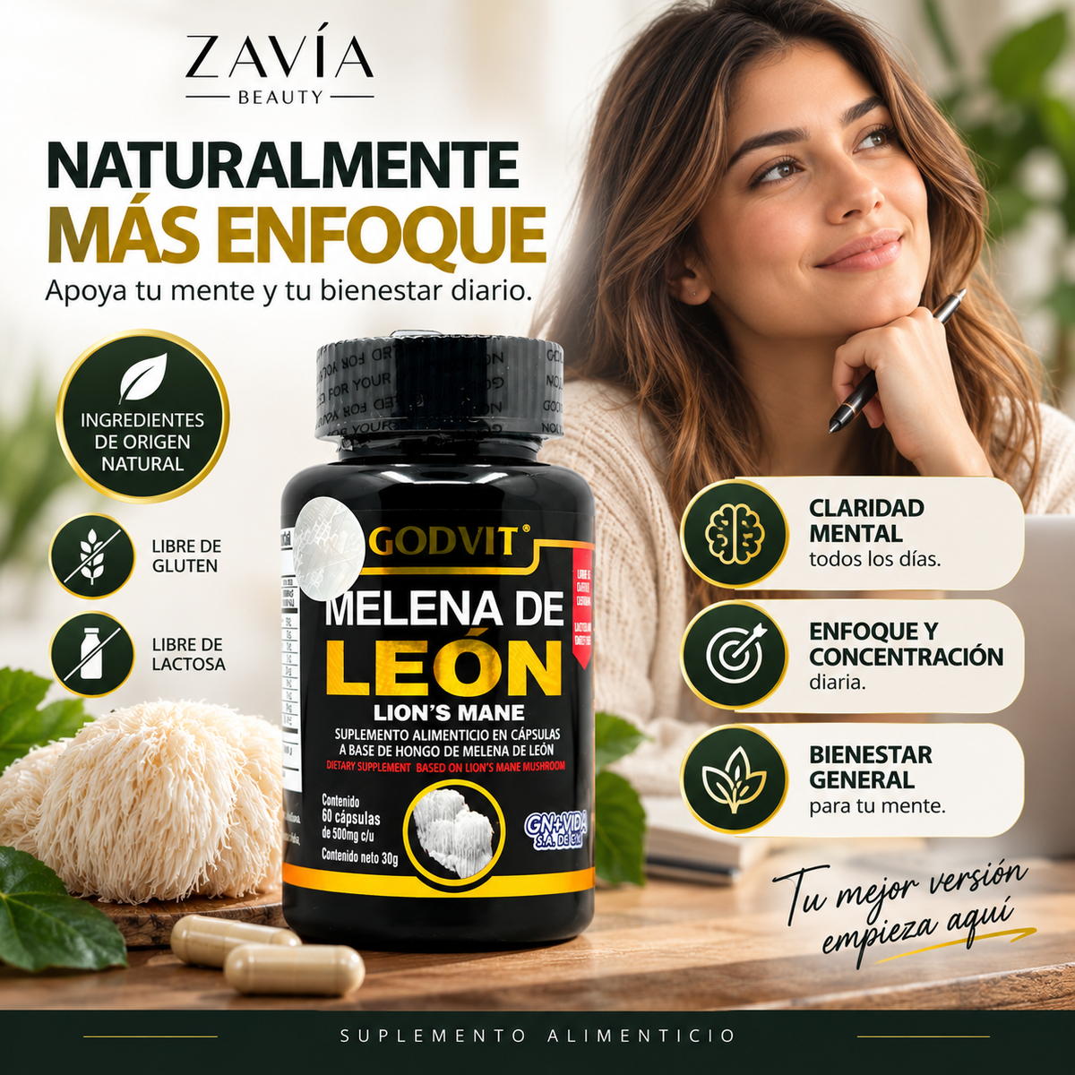Melena de León Godvit 500 mg · 60 Cápsulas