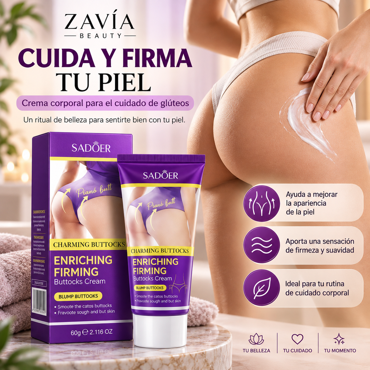 SADOER Big Buttock — Crema Reafirmante para Glúteos y Caderas