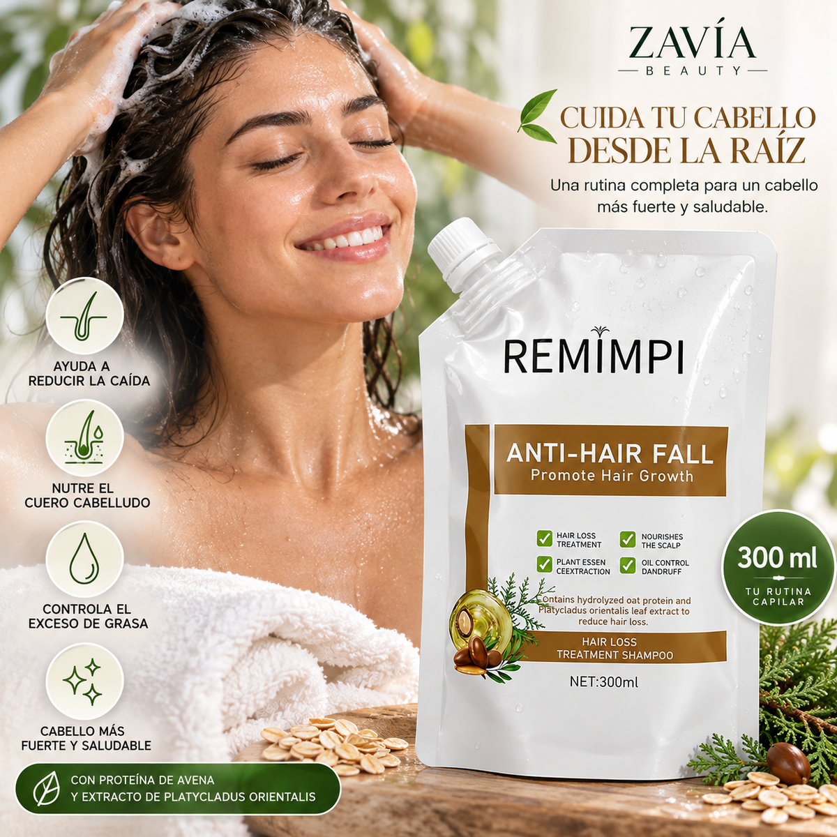 REMIMPI Shampoo Anticaída · Cuidado Capilar 300 ml