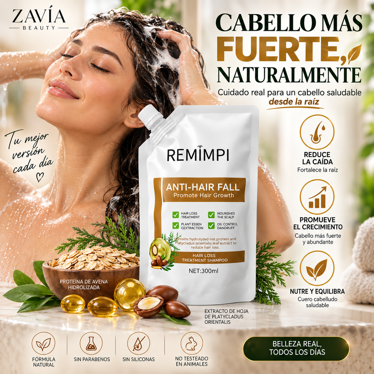 REMIMPI Shampoo Anticaída · Cuidado Capilar 300 ml