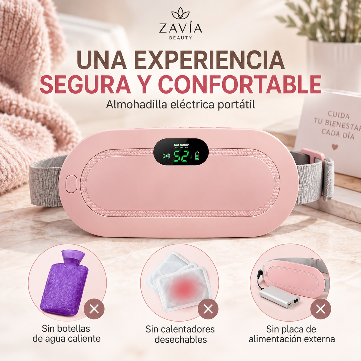 Almohadilla Térmica para Cólicos con Vibración | ZAVÍA BEAUTY