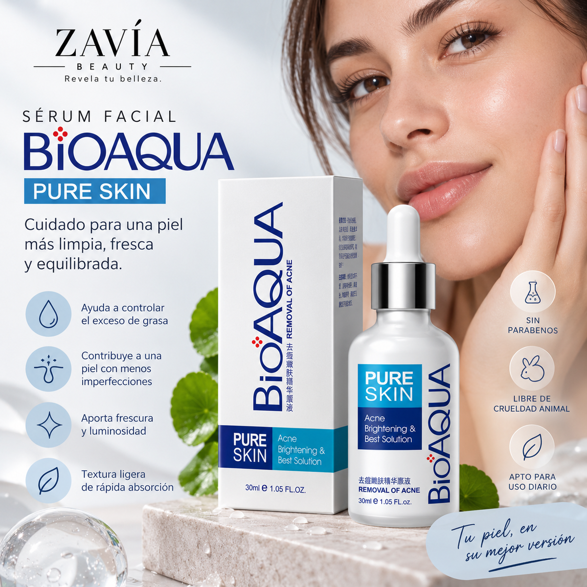 Sérum Facial BIOAQUA Pure Skin Antiacné 30 ml