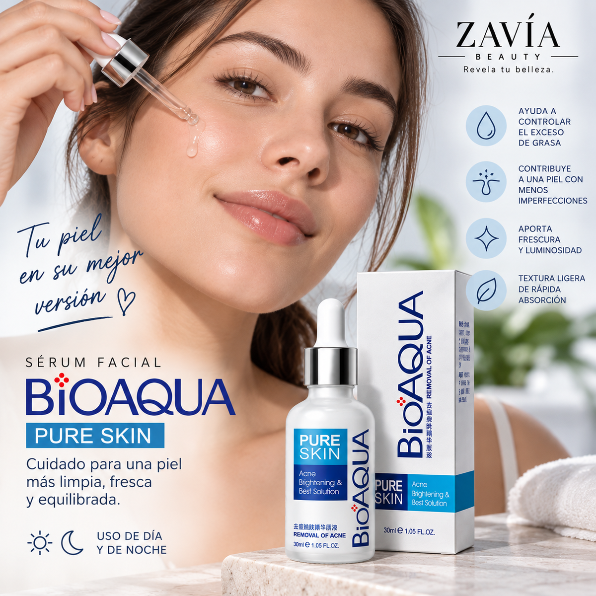 Sérum Facial BIOAQUA Pure Skin Antiacné 30 ml