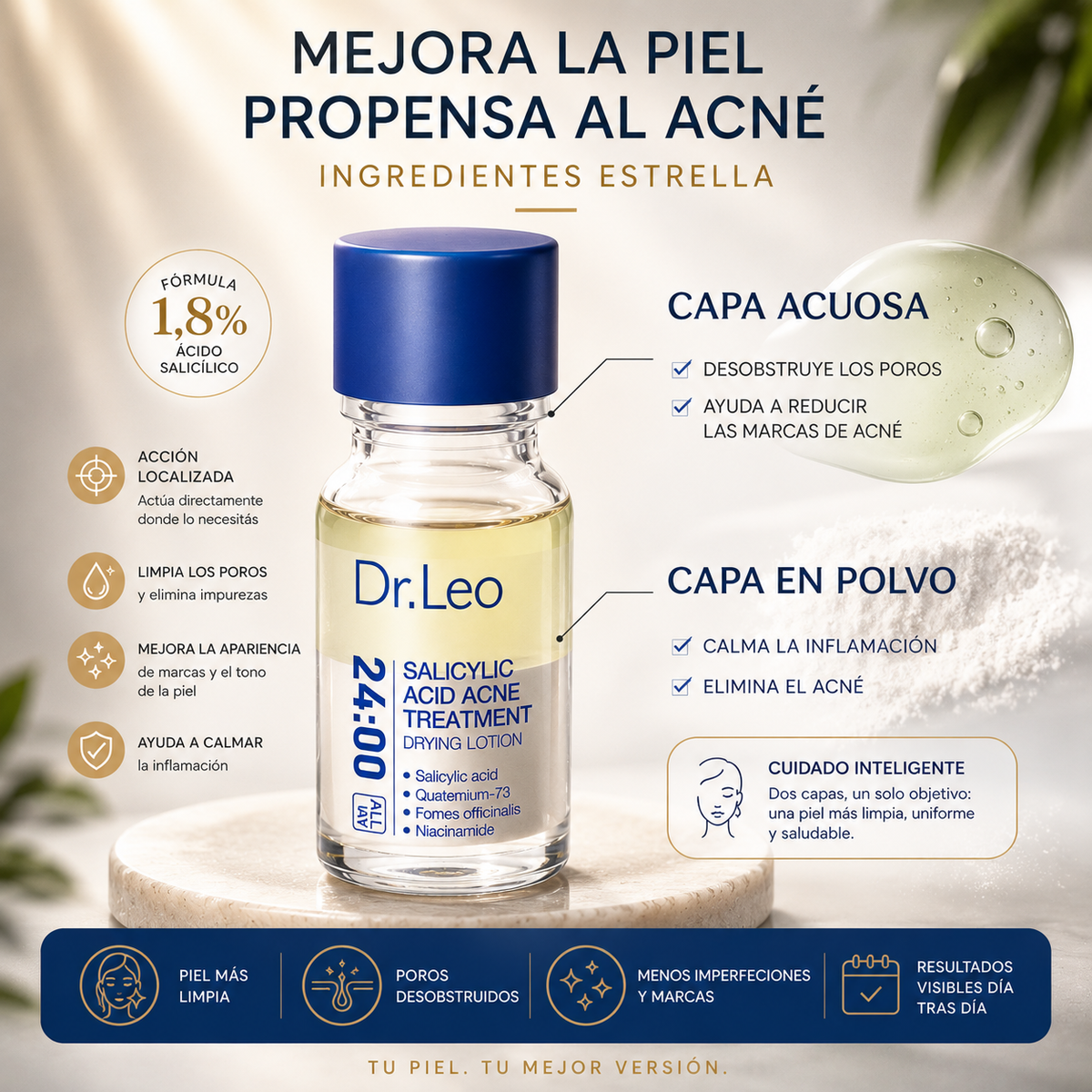 Serum Dr. Leo con Ácido Salicílico 1.8% para Piel con Acné