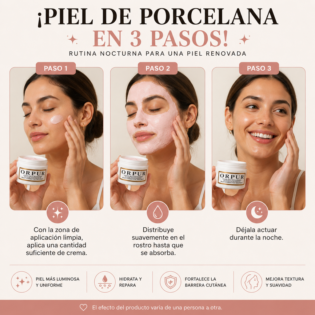 Crema Multirreparadora Orpur con Colágeno, Niacinamida y Vitamina E